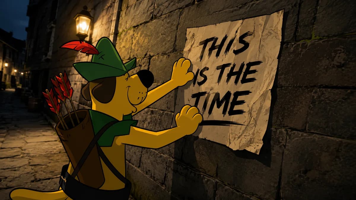 Robin Hoodnik meme illustration: This Is the Time