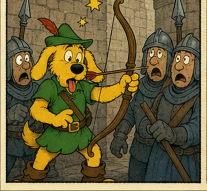 Robin Hoodnik meme illustration: Nobody Expects the Clumsy Archer