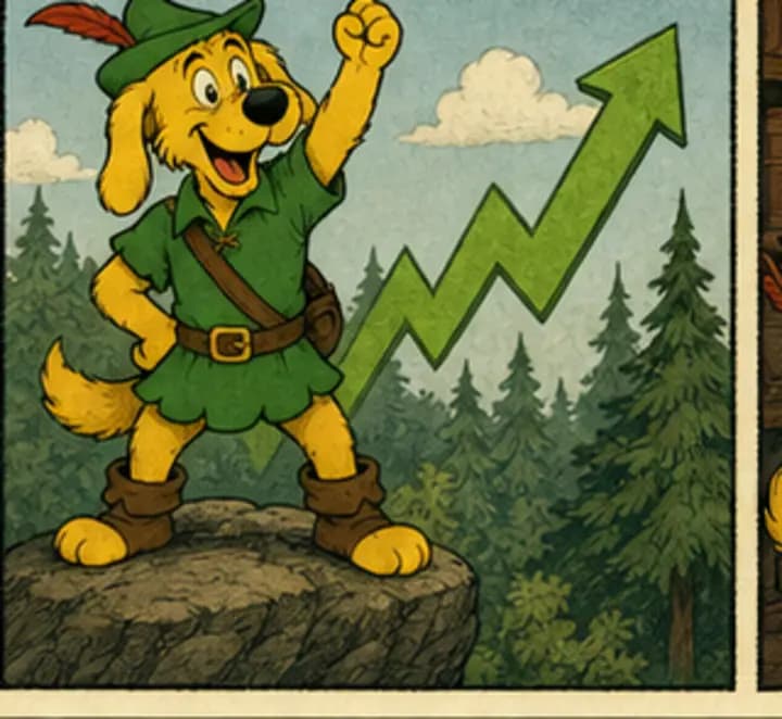 Robin Hoodnik meme illustration: Sherwood Is Bullish